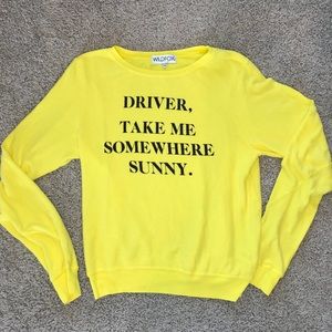 Wildfox Driver Take Me Somewhere Sunny Yellow Size Medium